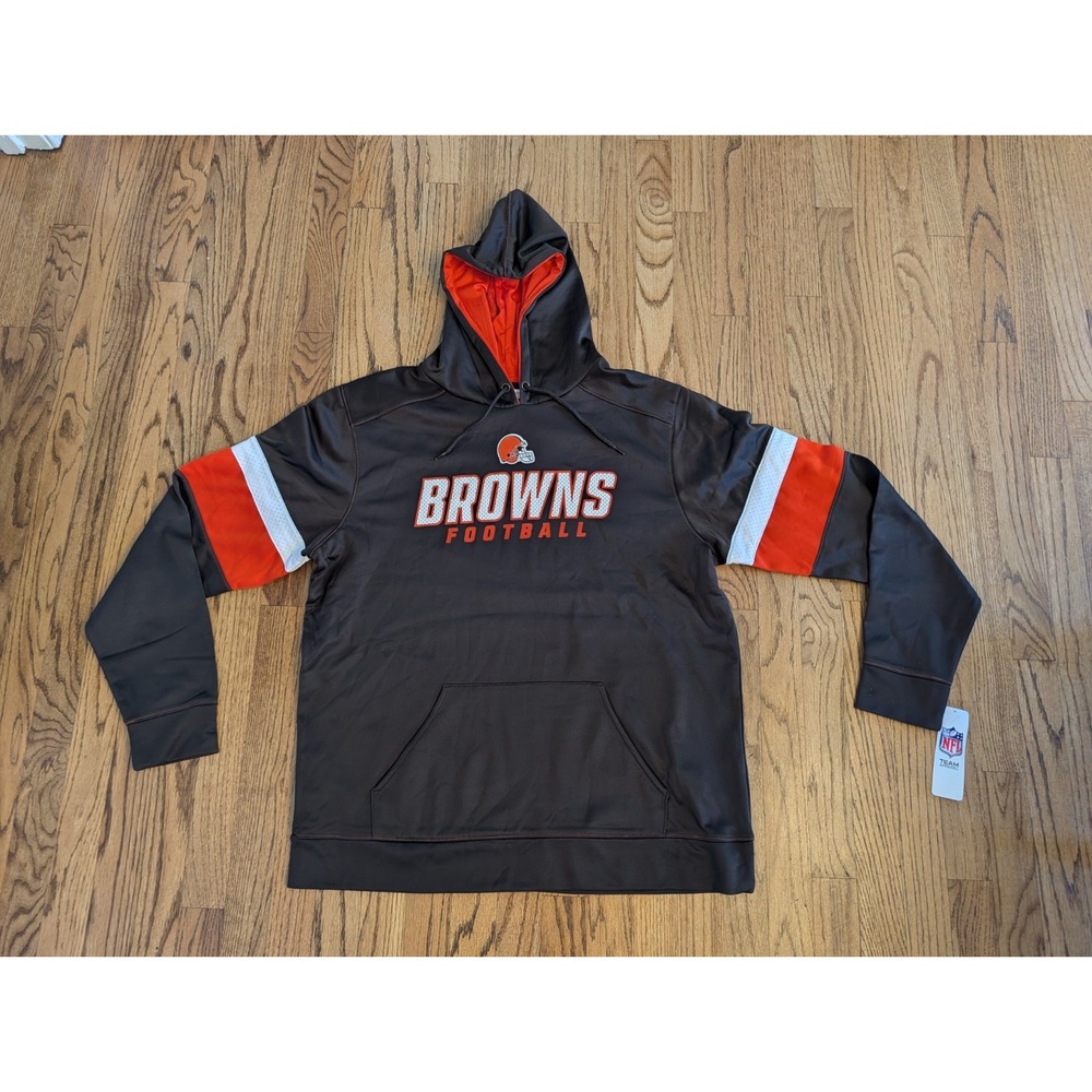 Cleveland Browns Hoodie Sweatshirt Pullover Brown NFL Team Apparel Men's XL NWT